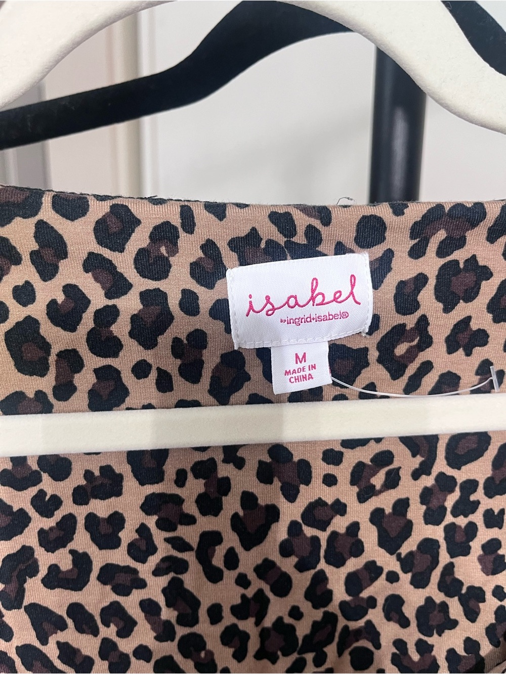 Maternity Leopard Print Long Sleeve Scoop Neck Dress - Brown - Picture 3 of 5